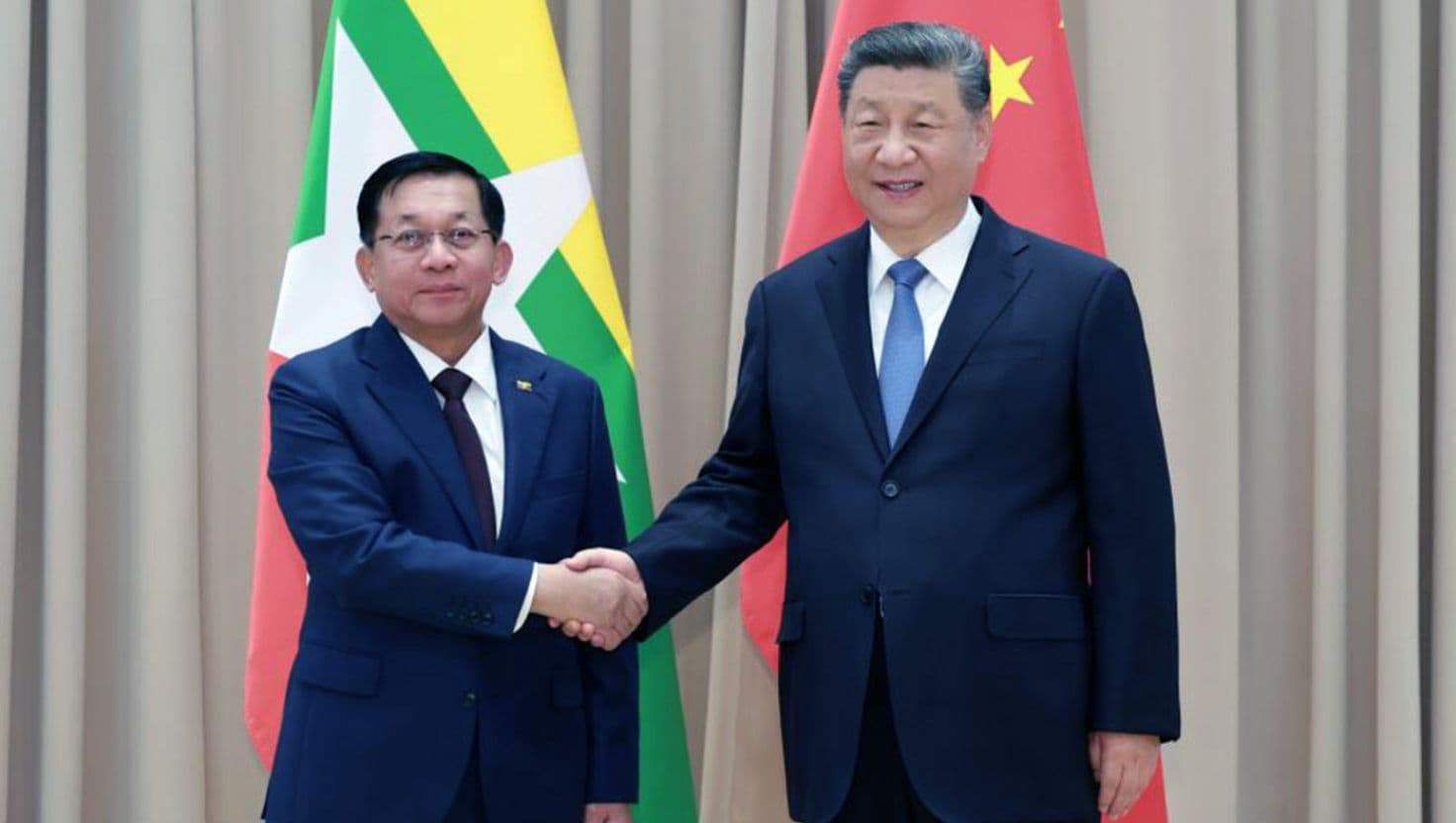 Myanmar Junta Chief first time Meets Xi Jinping as Civil War Deepens